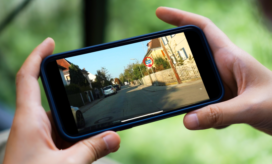 Video von Einbahnstraße auf Smartphone
